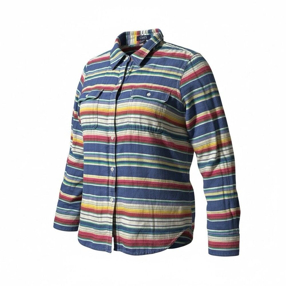 Chaps Southwest Blanket Stripe Button Up Flannel‎ Shirt XL Multicolor Western
